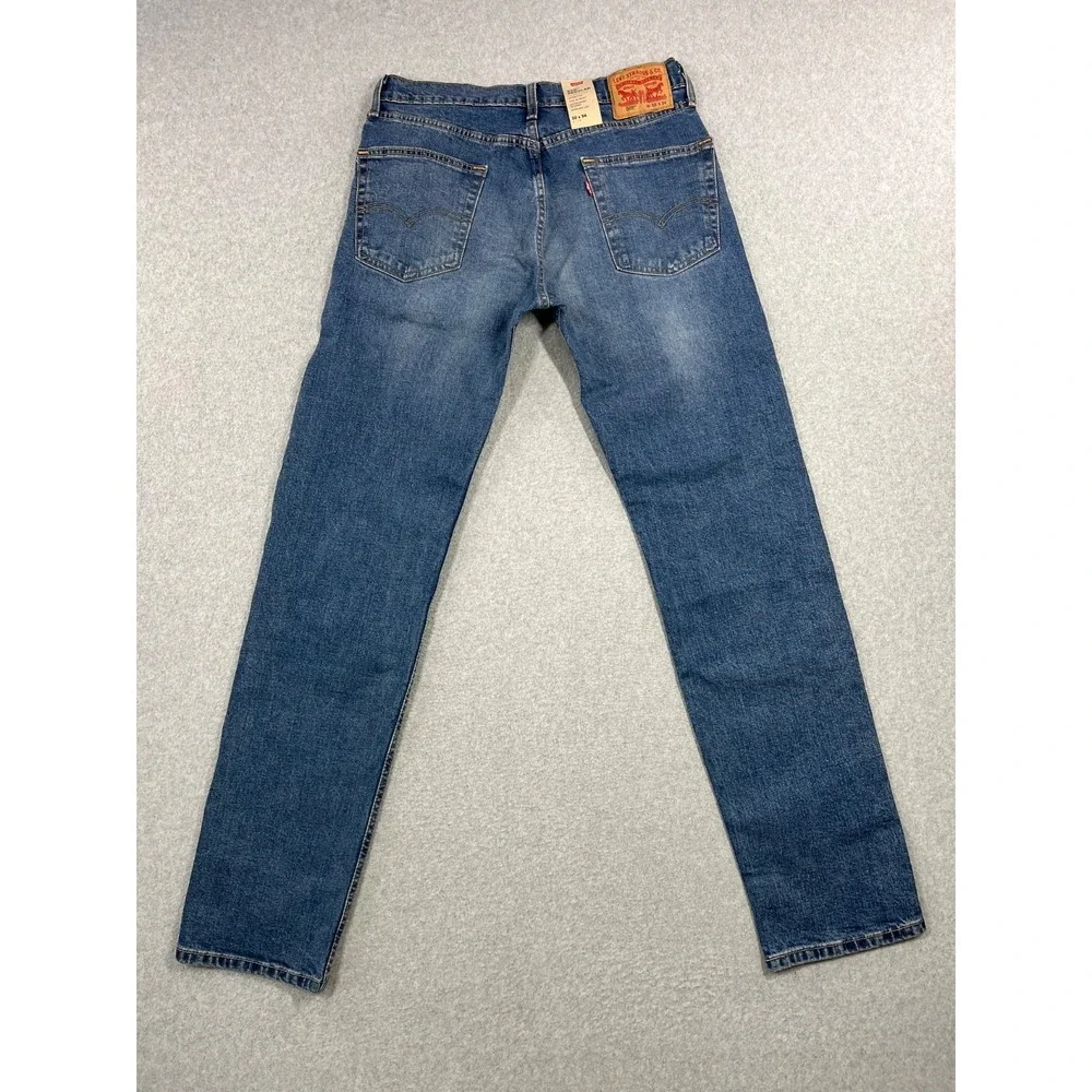 Levis 505 Jeans Mens 32x34 Blue Denim Regular Fit Stretch Straight Leg